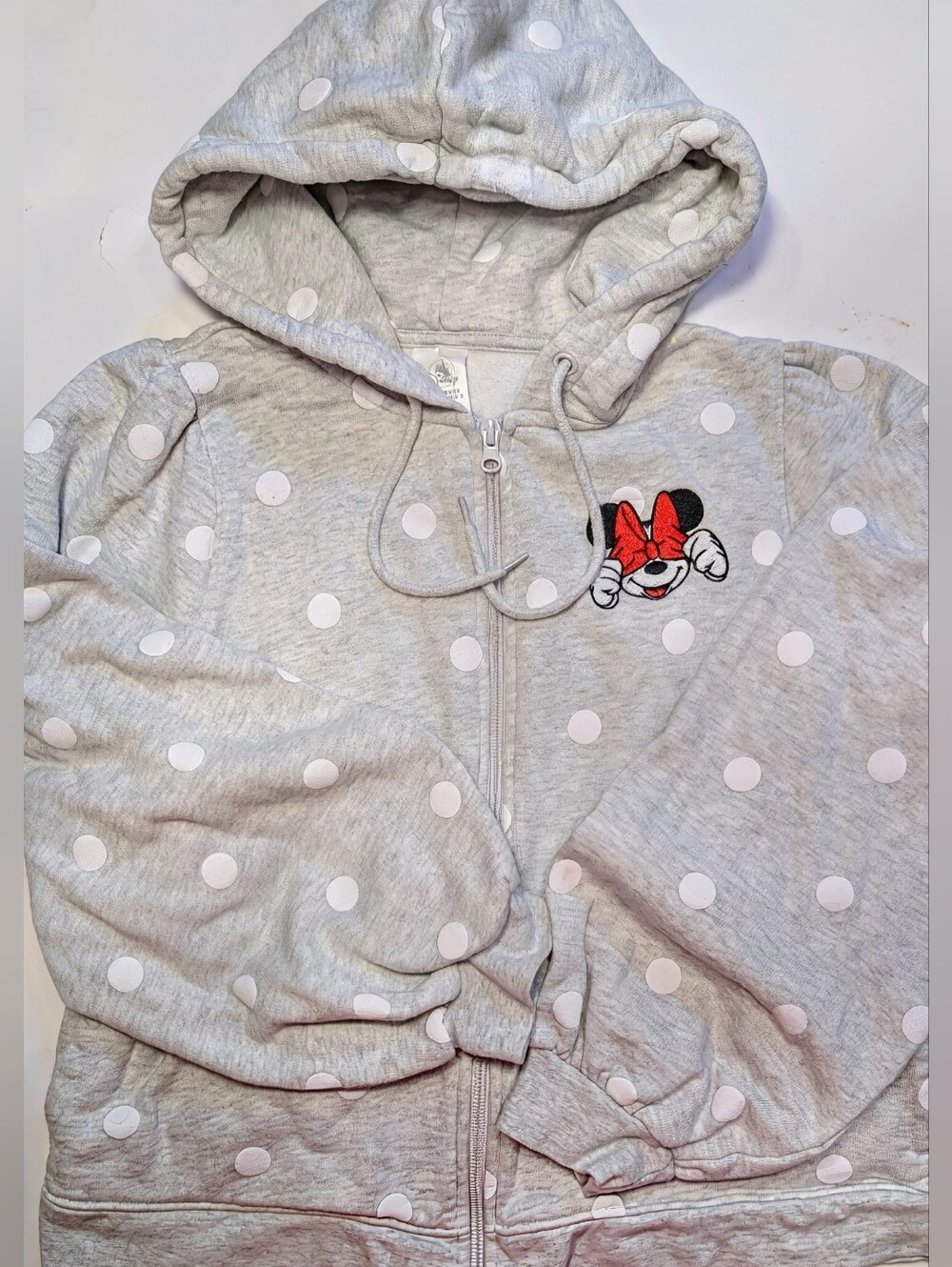 Disney Minnie Mouse Peek A Boo Polka Dot Hoodie Women's Medium